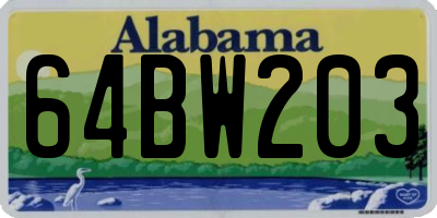 AL license plate 64BW203
