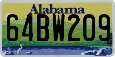 AL license plate 64BW209
