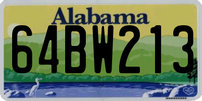 AL license plate 64BW213
