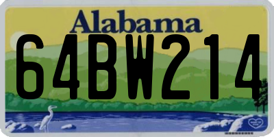 AL license plate 64BW214