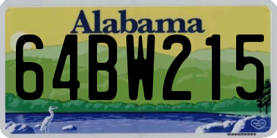 AL license plate 64BW215