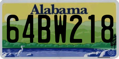 AL license plate 64BW218