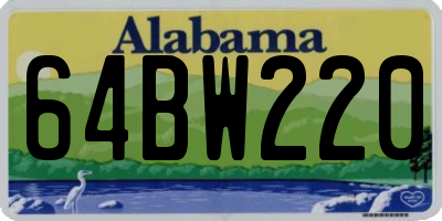 AL license plate 64BW220