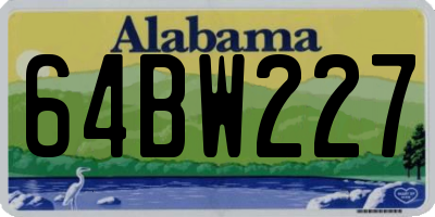 AL license plate 64BW227