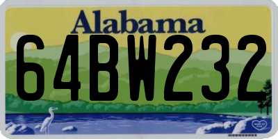 AL license plate 64BW232
