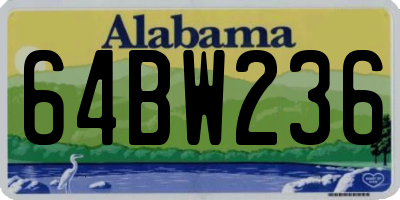 AL license plate 64BW236