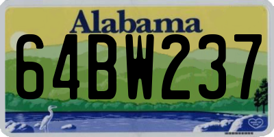 AL license plate 64BW237