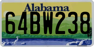 AL license plate 64BW238