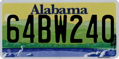 AL license plate 64BW240