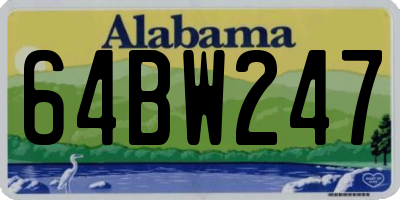 AL license plate 64BW247
