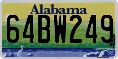 AL license plate 64BW249