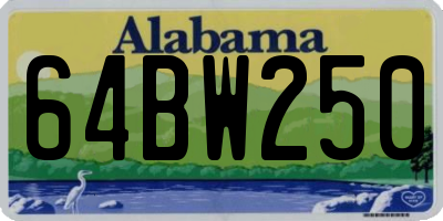 AL license plate 64BW250
