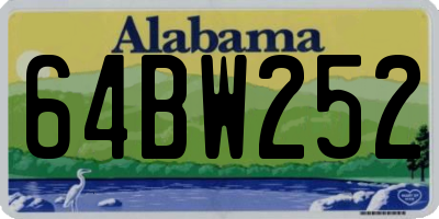 AL license plate 64BW252