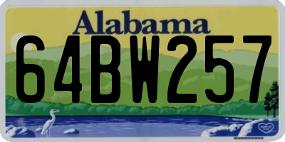 AL license plate 64BW257