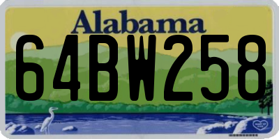AL license plate 64BW258