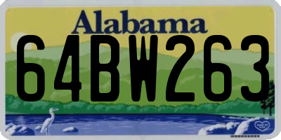 AL license plate 64BW263