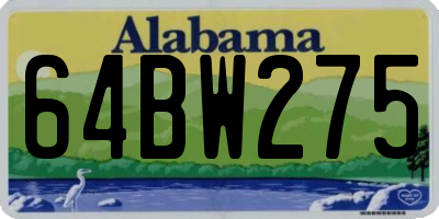 AL license plate 64BW275