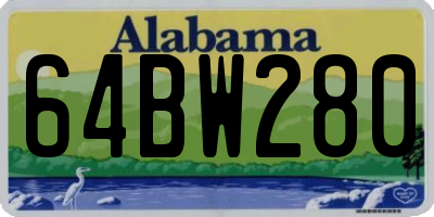 AL license plate 64BW280