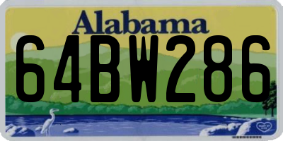 AL license plate 64BW286