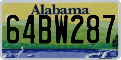AL license plate 64BW287