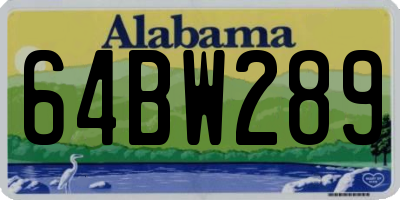 AL license plate 64BW289