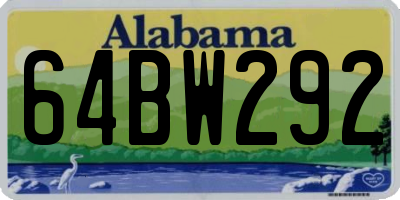 AL license plate 64BW292