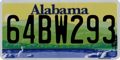 AL license plate 64BW293