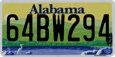 AL license plate 64BW294