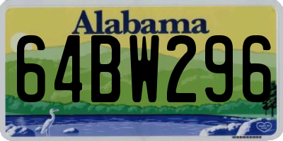 AL license plate 64BW296