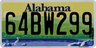 AL license plate 64BW299