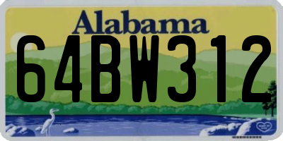 AL license plate 64BW312