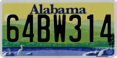 AL license plate 64BW314