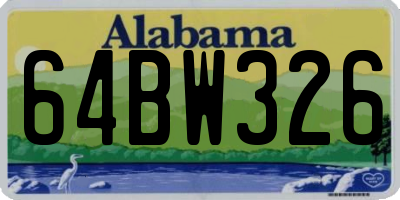 AL license plate 64BW326