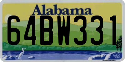 AL license plate 64BW331