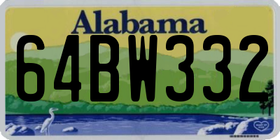 AL license plate 64BW332