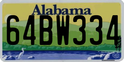 AL license plate 64BW334