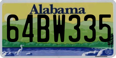 AL license plate 64BW335