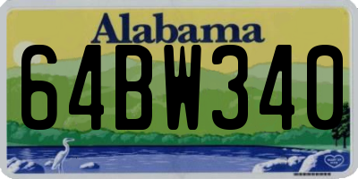 AL license plate 64BW340