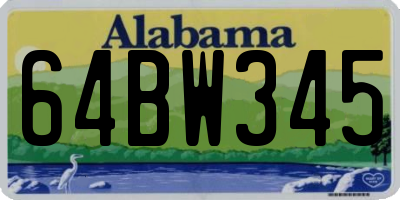 AL license plate 64BW345