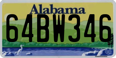 AL license plate 64BW346