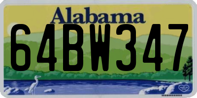 AL license plate 64BW347