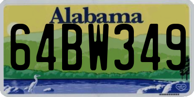 AL license plate 64BW349