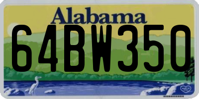 AL license plate 64BW350