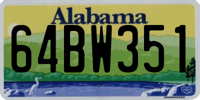 AL license plate 64BW351