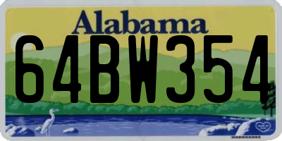 AL license plate 64BW354
