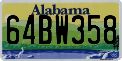 AL license plate 64BW358