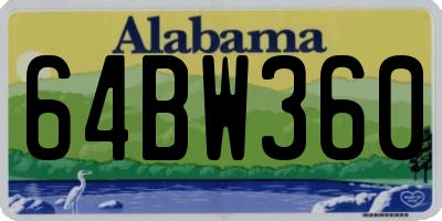 AL license plate 64BW360