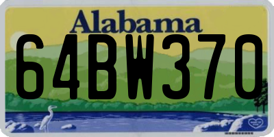 AL license plate 64BW370
