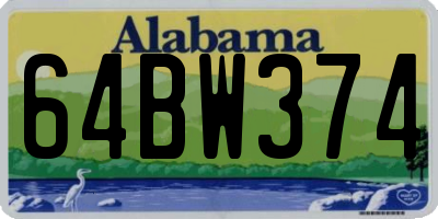 AL license plate 64BW374