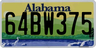 AL license plate 64BW375